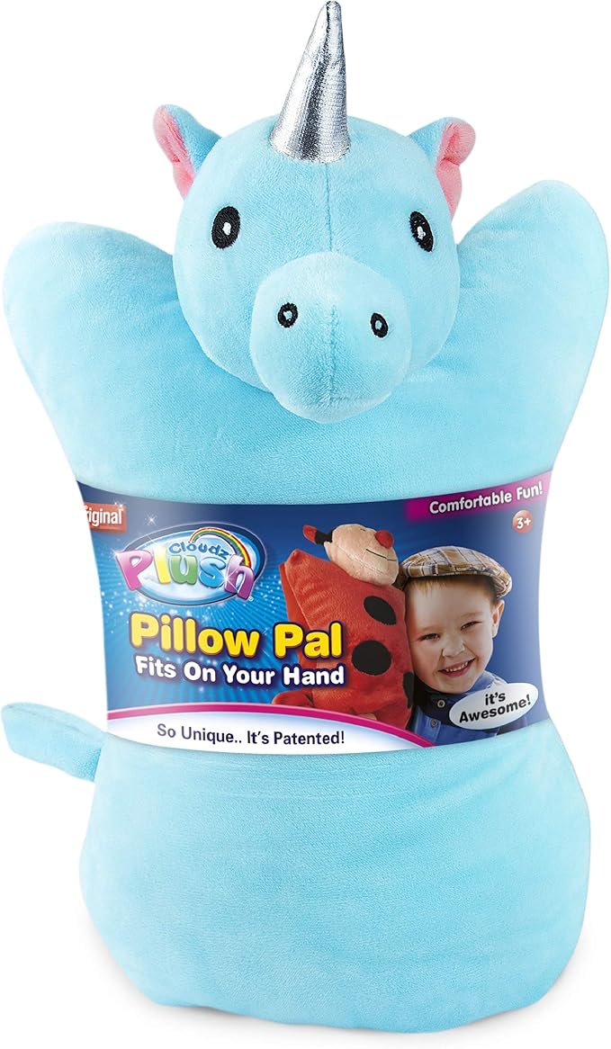 Cloudz Plush On Hand Kids Travel Pillow Pal - Unicorn