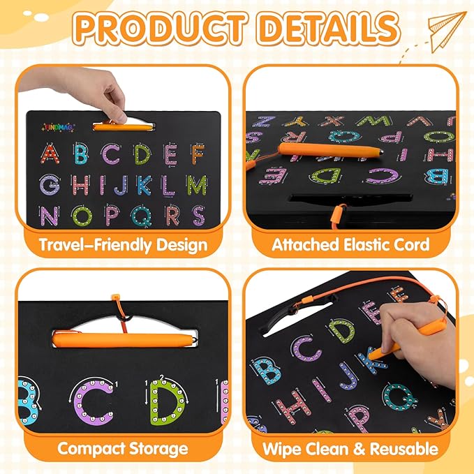 FINDMAG Magnetic Letter Tracing Board, 2 in 1 Magnetic ABC Writing Board for Toddlers, Uppercase & Numbers Practicing Learning Tools, Erasable Educational Board Set Preschool Gifts Toys for Kids