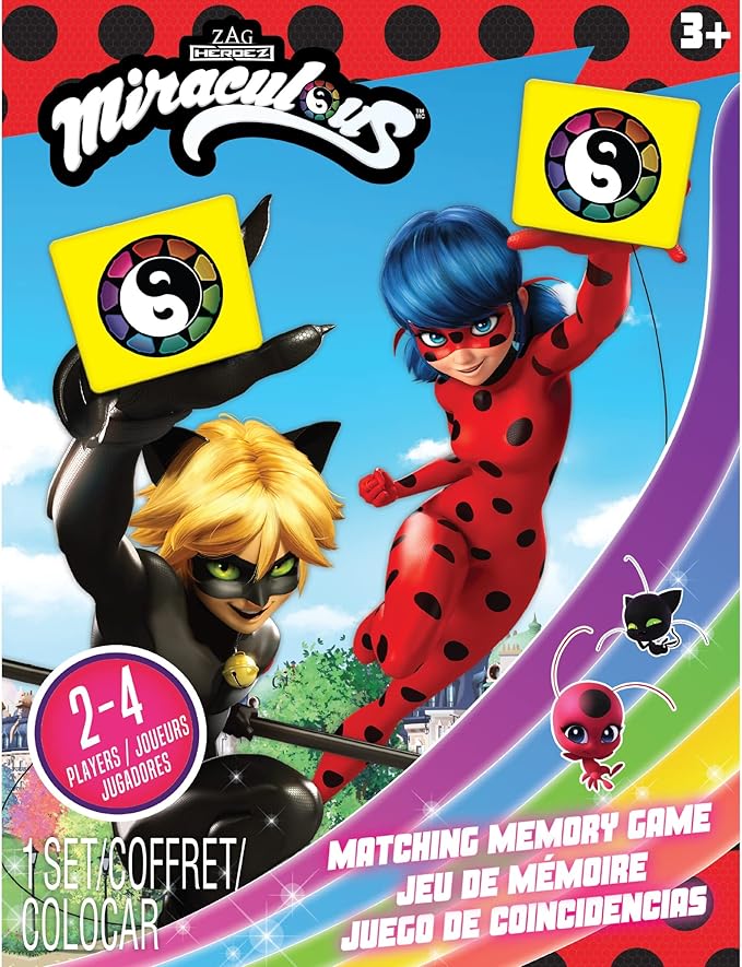 TCG Toys Miraculous Ladybug - Memory Matching Card Game - Featuring 72 Full Color Pieces - Promote and Improve Memory & Sensory Development Skills. Great Birthday Gift for Boys and Girls