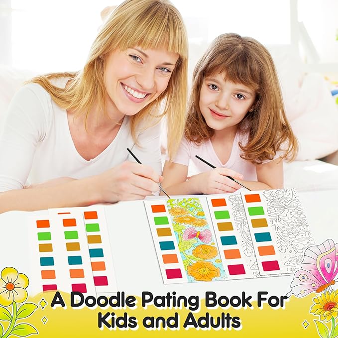 Watercolor Painting Coloring Books, Paint with Water Arts & Crafts Kit for Kids, Pocket Watercolor Paint Bookmarks, Class Activities Art Supplies Party Favors Birthday Gift for Boys and Girls