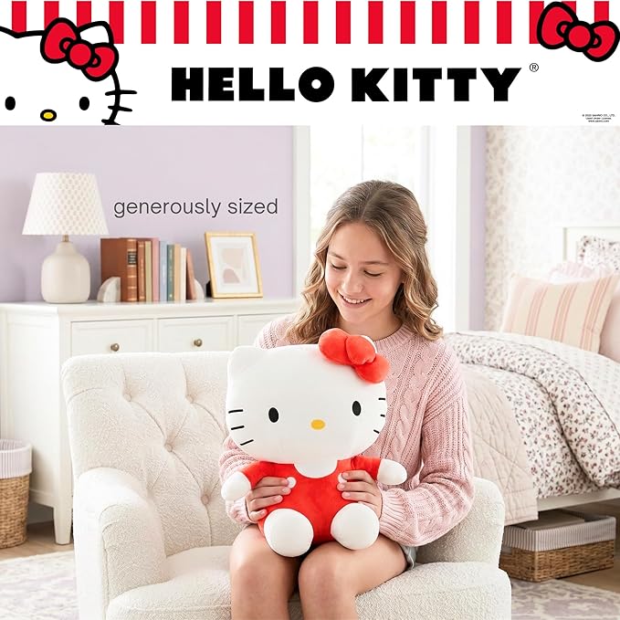 Hello Kitty Bedding Weighted Cuddle Pillow – 3lb Soft Plush & Cozy Sanrio Pillow for Comfort, (Officially Licensed Product) By Franco Calm
