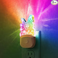 DORESshop Night Lights Plug into Wall [2 Pack], Butterfly Night Light Plug in with 8-Color RGB, Dusk-to-Dawn Sensor, Rainbow LED NightLight for Bathroom, Cute Room Decor,Boys Girls Christmas Gift