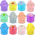 Slime Kit 12 Pack, with 6 Butter Slime and 6 Crystal Slime for Party Favors, Christmas Slime Putty Soft and Non-Sticky, Birthday Gift Carnival Prizes, Stress Relief Toy for Kids Education