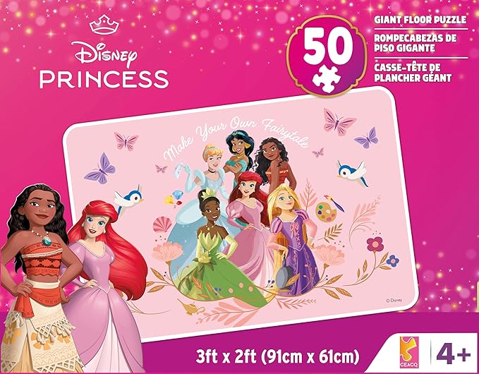 Buffalo Games - 50 piece Giant Floor Puzzle - Disney Princess - Educational Puzzles for Kids Ages 4 and up - Large Pieces - 2 feet x 3 feet