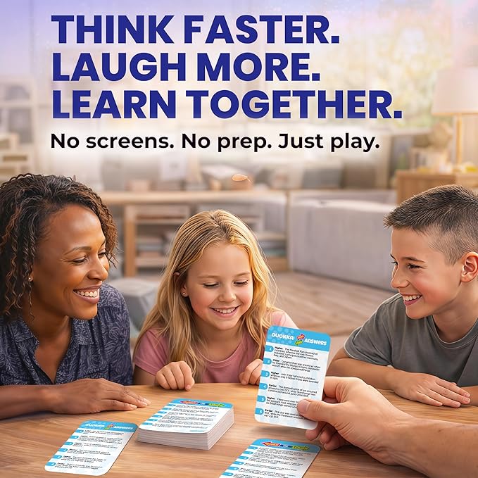 QUOKKA History Board Games for Kids and Adults – Family Board Games for Family Game Night – Higher or Lower Trivia Cards for Kids 8-12 – Guess Fun Questions – Educational Card Game for Families&Teens