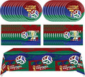 41Pcs World Cup Party Decorations World Cup 2026 Party Supplies Football Soccer Theme Plates Napkins Tablecloth,for 2026 WorldCup Watch Party Game Day Kids Birthday Global Soccer Celebration Supplies