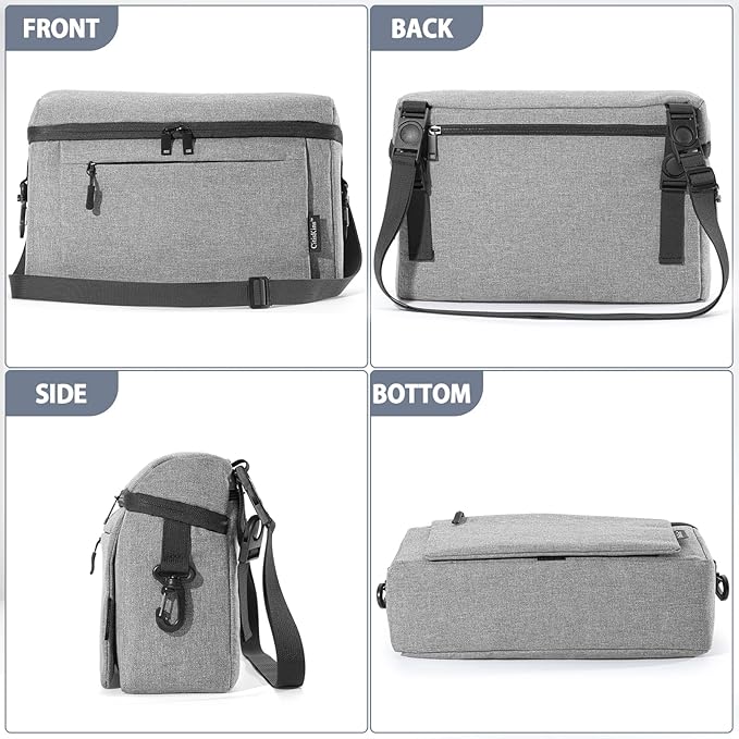 Universal Baby Stroller Organizer Large Space with Insulated Cup Holder Detachable Diaper Bag Adjustable Shoulder Strap Fits All Strollers (grey)