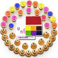Montessori Wooden Letter & Number Stamps Set with 7-Color Ink Pads, ABC 123 Flashcards & Math Games - Preschool Learning Toys for 3-5 Year Olds, Safe Toddler Art Supplies, Alphabet Stamping Kit