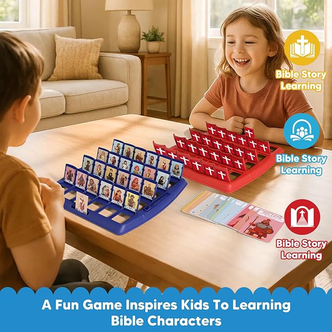 Garybank Guess Bible Who Am I Game 2nd Edition, Another 24 Classic Bible Characters with Life Story & Verse Cards, Biblical Study Supplies for Sunday School & Youth Group, Christian Gift for Kids