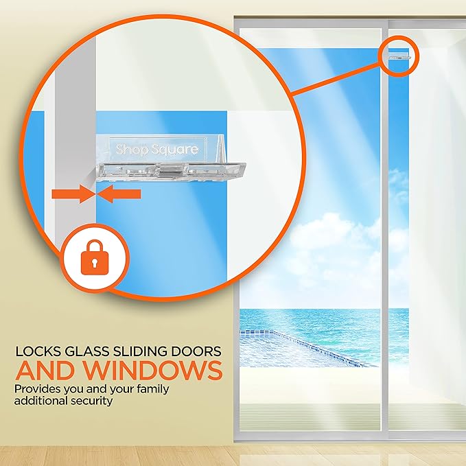 Sliding Door Locks – 2 Pack Childproof Safety Locks for Glass Doors & Windows – Strong Adhesive – Shop Square