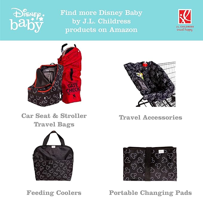Disney Baby by J.L. Childress Baby Stroller Hooks - Essential Travel Accessories for Mom, Carabiner Clip for Stroller, Heavy Duty, Holds Water Bottles & Diaper Bags - Mickey Mouse, 2 Pack