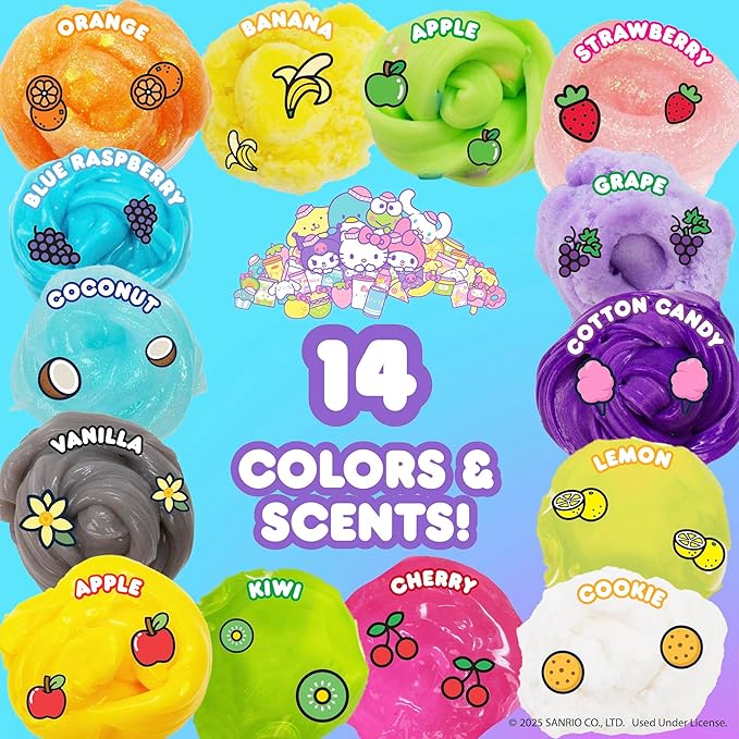 Horizon Group USA Sensory Slime Studio, Scented Slime Kit with Mix-Ins, Charms, and Storage Case, Hello Kitty and Friends