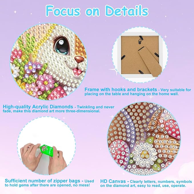 Nardoll Diamond Art Kits - Arts and Crafts - Diamond Art Painting with Wooden Frame - GEM Art for Girls Boys Adults Beginners Home Wall Decor Gifts