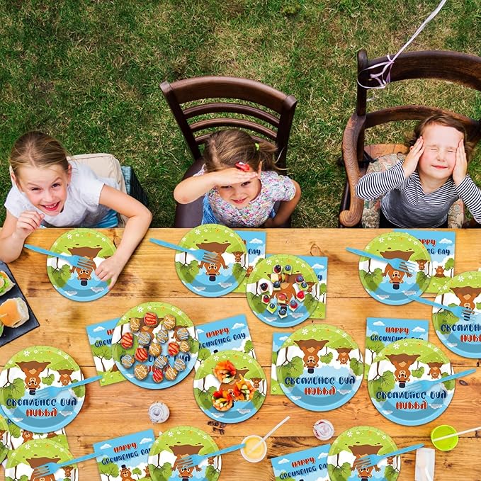 96 Pcs Groundhog Day Plates and Napkins Party Supplies Cute Animals Happy Groundhog Day Decor Tableware for 24 Guests Peeking Out Hole Weather Forecast Spring February 2nd Birthday Party Decorations