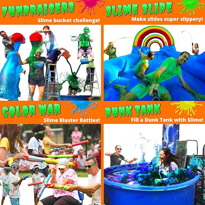 PARTY GOAT Instant Slime Powder. 25 Gallon Bulk Blue Slime Mix for Water Guns or Blasters. Make a Pool, Big Buckets or Bath Tub