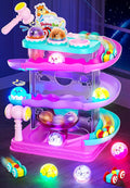 2-in-1 Rolling Ball & Car Ramp Race Track for Toddlers, Hammer Ball Drop Toy for Boys & Girls, Interactive Playset w/Sensor Lights - Montessori STEM Learning Toys for Kids 1-5+ Year Old