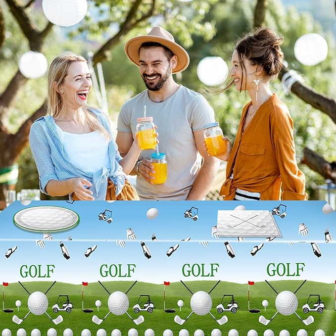 41PCS Golf Party Decorations Golf Sport Themed Party Supplies Include Golf Plates and Napkins Set,Plastic Tablecloth for Birthday Baby Shower Retirement Party,Serve 20