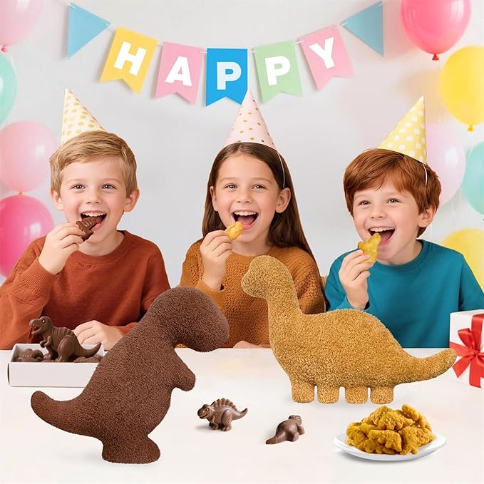 Andywoo Dino Chicken Plush Nuggets Pillow for Funny Birthday Gifts, Cute Funny Stuffed Animals Toy for Boy and Girl, Dinosaur Gifts for Kids Teens and Adults (Brachiosaurus, Small)