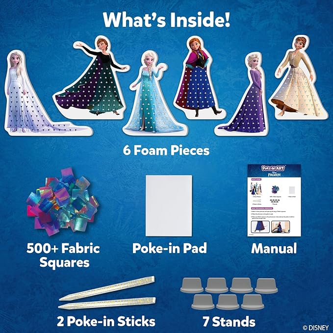 Skillmatics Poke-in Art – Disney Frozen, Mess-Free Fun for Kids, DIY Wood Craft Kits, Creative Activity, Gifts for Girls Ages 4, 5, 6, 7, 8, 9, Includes Elsa & Anna