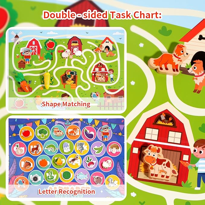 INIFEIDALA Toddlers Montessori Wooden Educational Toys for 2 3 4 Year Old | Birthday Gifts for Boys & Girls,Preschool Learning Toys for Speech Therapy & Fine Motor Skills Development