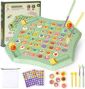 54PCS Fruit Flip Chess Memory Chess Game, Animal Flip Matching Chess Board, Memory Chess Game for Kindergarten Gathering Activity, Flip to Win Travel Memory Game (L-Fruit)