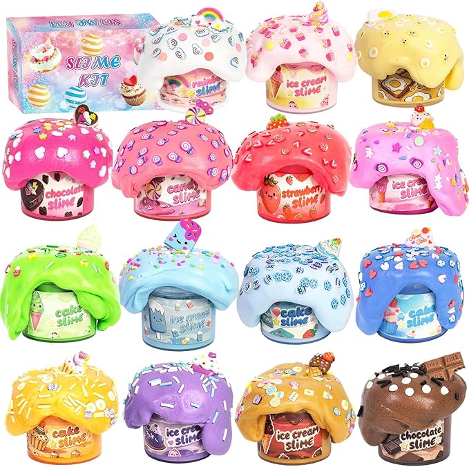 15pack Butter Slime Kit for Girl Boys, Party Favors, Fidget Toy, Stocking Stuffers for Kids 6 7 8 9 10 11 12 Years Old