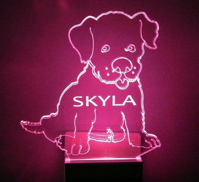Night Light Multi Color Personalized LED Plug-in, Ultra-Slim Touch Night Light Smart Dusk to Dawn Sensor, Kids Children's Bedroom Kitchen Bathroom Hallway Play Room Variations (Puppy Pup Dog)