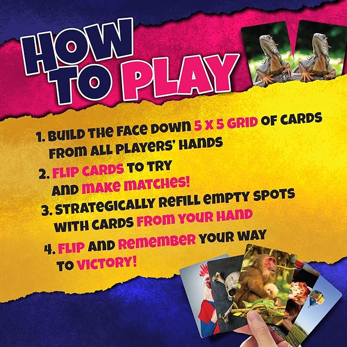 Social Memory - Strategic Twist On Classic Memory Game! Great for Grandkids, Engaging Matching Cards for Families and Kids. Perfect for 2-5 Players and Family-Friendly Fun