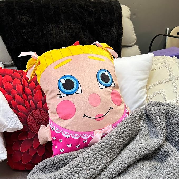 Sweetie Pie Dreams Plush -2-in-1 Toy & Pillow, 80s Nostalgic Plush Pal Reimagined, Soft Stuffed Rectangular Character, Nap-Play Design