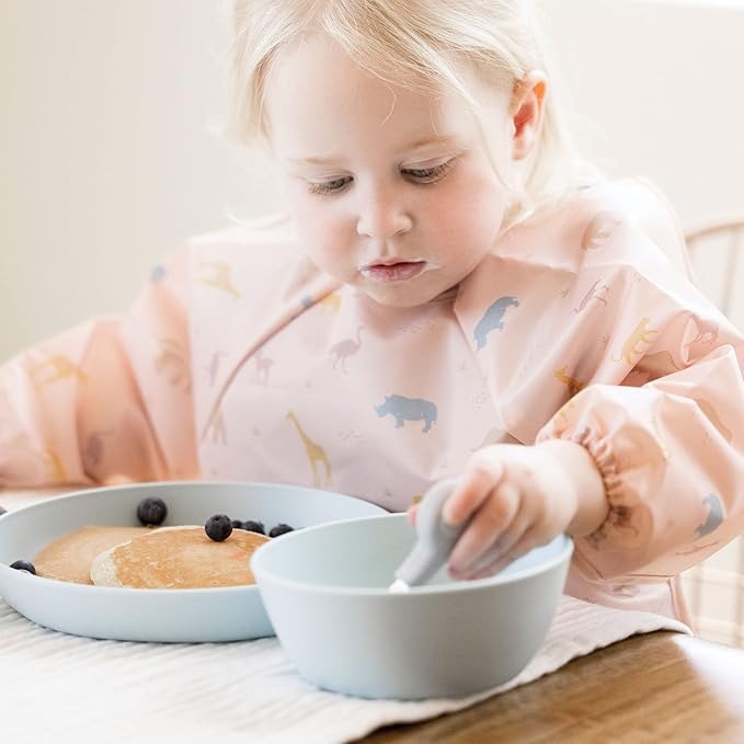 Tiny Twinkle Tableware 3 Pack Dish Set- BPA-Free Cups, Plates and Bowls Sets For Kids and Toddlers - Polypropylene Plastic Dinnerware Set (Grey, Olive, Tan) Round Bowl