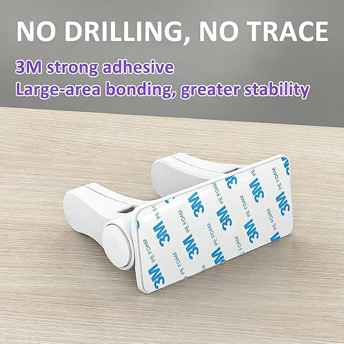 Door Handle Baby Proof, 2 Pack Door Locks for Kids Safety No Drilling, Strong 3M Adhesive Door Lever Lock Child Proof Cabinet Simple Install and No Tools Needed, White