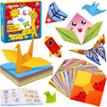 Aigybobo Origami Paper Set, 308PCS Kids Craft Paper Kit with Instructional Book for Girls Age 6,7,8,9,10,11,12, Art Projects Supplies for School Class Craft Lessons- Christmas Gifts for Boys&Girls