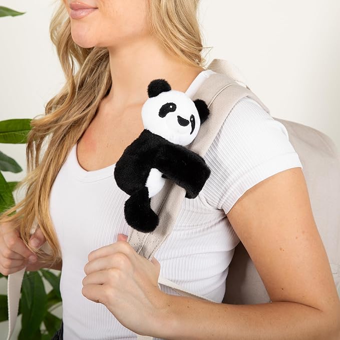 HUGIMALS Hug Babies Bowie the Panda Cute Mini Plush Stuffed Animal for Kids | Soft & Cuddly Portable Comfort Adorable On-The-Go Companion for Travel School & Adventures Ages 2+