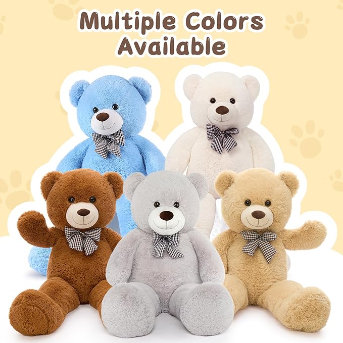 MaoGoLan Giant Teddy Bear Plush Toy - Ultra Soft & Cute Large Stuffed Animal 39 inches, Perfect for Baby Showers, Birthdays, Valentine Day Gifts (Kids, Couples, Family),Blue