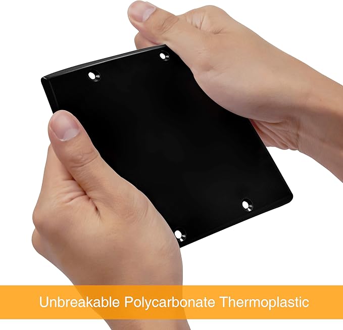 ENERLITES Double Blank Device Wall Plate, Gloss Finish, Standard Size 2-Gang 4.50" x 4.57", Polycarbonate Thermoplastic, 8802-BK, Black