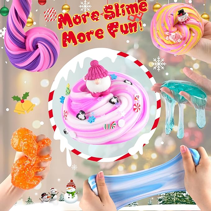 LAWOHO 15 Pack Fantasy Slime Kit for Kids, Super Soft and Non-Sticky Stress Relief Crunchy Slime Toys, DIY Butter Clear Slime Party Favor for Easter Christmas Birthday Goodie Bags Stuffers