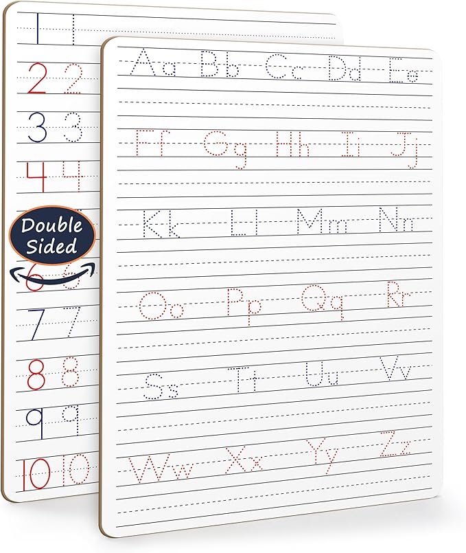 Scribbledo Dry Erase Handwriting Practice for Kids 9 x 12 inch Alphabet Tracing Board Whiteboard Letter Tracing for Kids Ages 3-5 Write and Wipe Alphabet Practice Cards Letters Writing Board