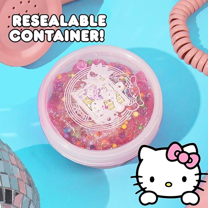 Hello Kitty and Friends SLIMYGLOOP Mix’EMS, Collectible Charm, Fun Slime Add-Ins, Hello Kitty and Pink Glitter Slime, Party Favors for Kids 8-12, Girls Toys Age 6-8, Sanrio Stuff
