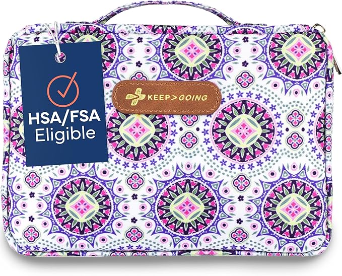 KeepGoing Large Home First Aid Kit for Kids – 270 Pc. for Car, Home, Dorm, & Boat with Latex-Free Bandages – 10 x 7 x 3.5 in. Travel First Aid Kit (Boho)