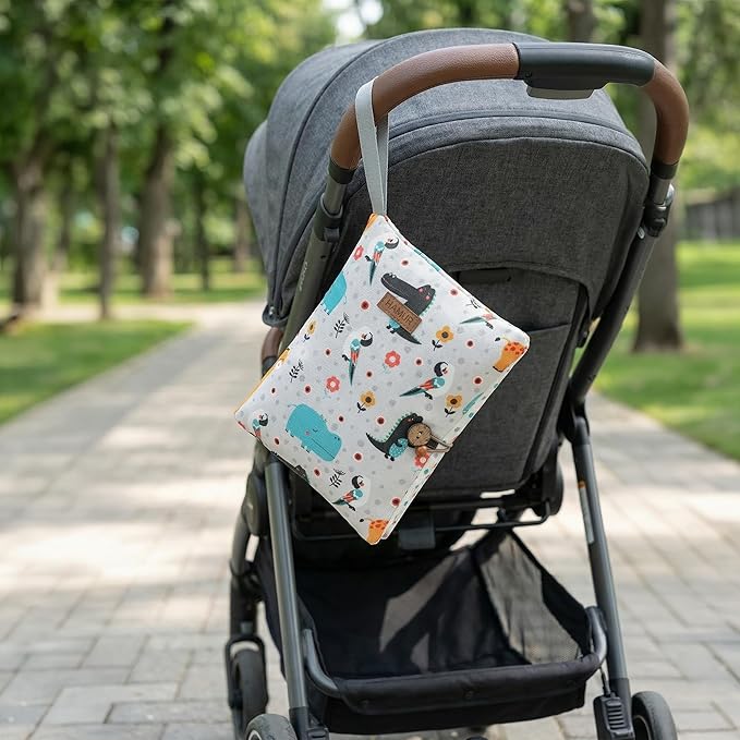 HAMUR Baby Diaper Bag Organizer – Travel-Friendly, Compact & Foldable | Stroller Pouch for Newborn Essentials – Must-Have for Boys & Girls (Animal)