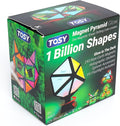 TOSY Magnet Pyramid Glow - 1 Cube Transforms into 1 Billion Shapes (Bunny, Egg, Flowers, Hearts), Easter Basket Stuffers Gift, 12 pcs, 243 Magnets, Glowing, Holographic Design, Puzzle/STEM Toy