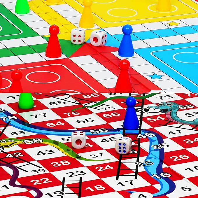 Ankit Toys & Games Ludo and Snake & Ladders (Saap Seedhi) Board Game Set for 6+ Years Kids & Adults | Indoor Ludo Board Game | Travel Strategy Game (Ludo Senior+)