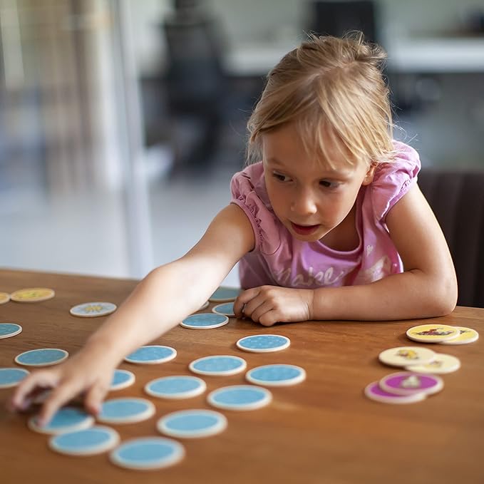 Montessori-Inspired Wooden Matching Game for Toddlers 2-4 Years - Durable, Scratch-Resistant 36 Card Set, Includes Carry Bag - Memory Game for Toddlers 2-4 Years - Cognitive Verbal Skills Development