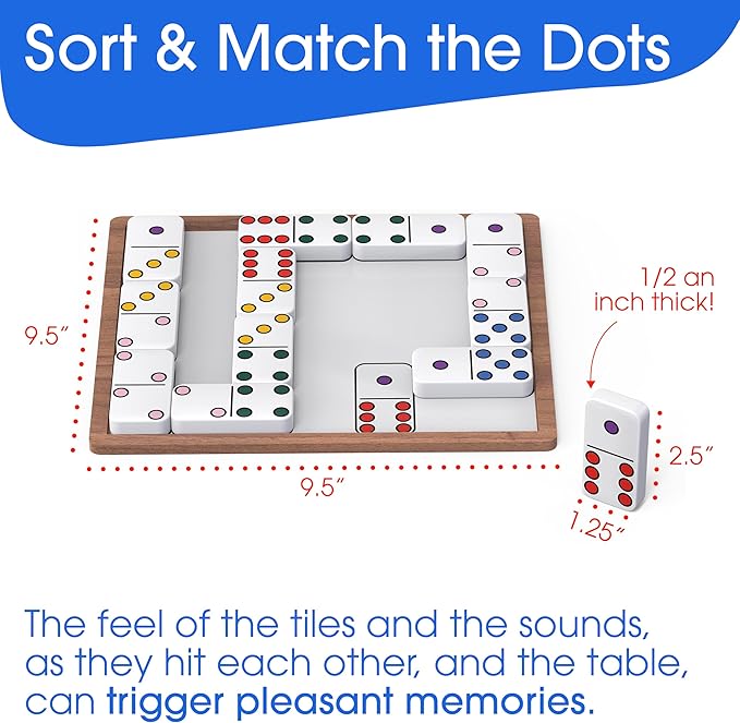 Keeping Busy Match the Dots Dominos Activity Kits for Dementia Patients | Dementia Activities for Seniors Alzheimers Products for Elderly Gifts | Memory Games for Adults Gifts for Elderly Men & Women