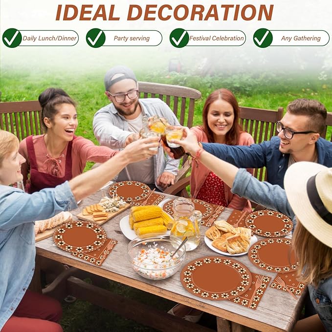 100 Pcs Cielito Lindo Plates Platos De Barro Mexicanos Mexican Party Plates and Napkin Set Mexican Fiesta Birthday Decoration Supplies Tableware Terracotta Flower Clay Pottery Party Favor Serves 25