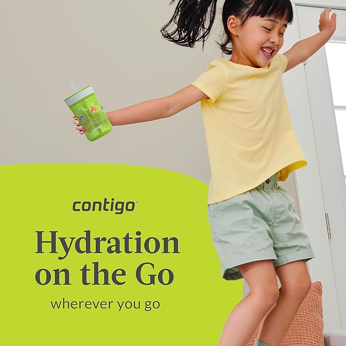 Contigo Kids’ Leighton Straw Tumbler with Spill-Proof Lid, 14 Oz., (Pack of 8)