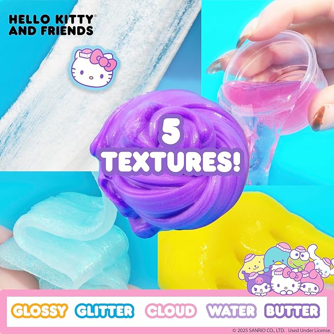 Horizon Group USA Sensory Slime Studio, Scented Slime Kit with Mix-Ins, Charms, and Storage Case, Hello Kitty and Friends