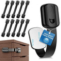 10 Pack Cabinet Locks Baby Proofing, SOGUDE Child Proof Cabinet Locks with 3M Adhesive Child Safety Locks for Refrigerator, Doors, Drawer Locks No Drilling, Cabinet Locks for Babies- Black