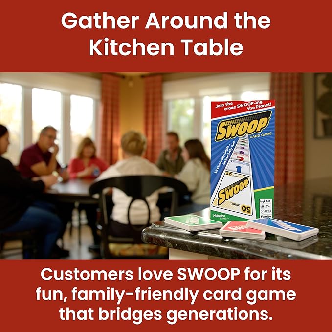 SWOOP Card Game | Fun for The Entire Family | Easy to Learn | Easy to Play | Great Social for Game Nights | Kids, Teens, Adults, and Seniors | Ages 7+ | 3 to 8 Players