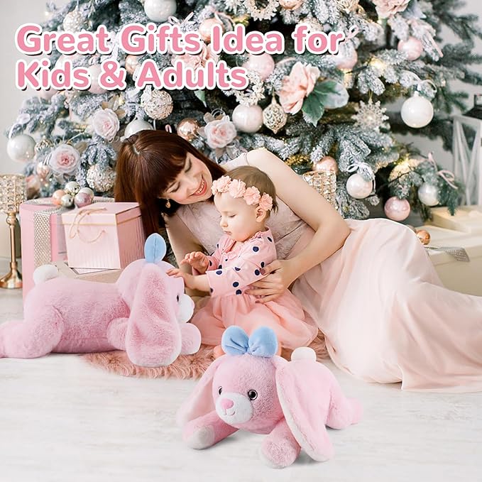 gnomantic Bunny Weighted Stuffed Animals - 12 Inch 1.0 Pounds Weighted Plushies Rabbit - Small Plush Bunny Stuffed Animals Pillow - Cute Plush Toys Gifts for Kids & Adults